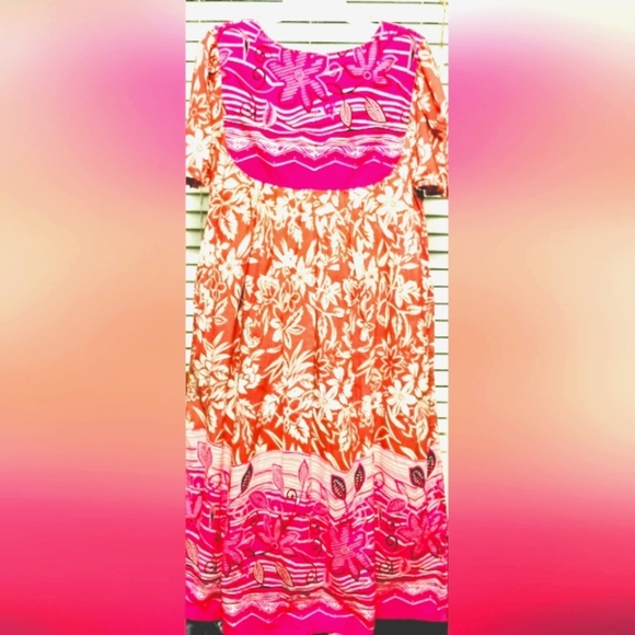 Women's Loungees Vintage Cotton Mixed Floral Print Maxi Dress House Coat Size XL - Picture 6 of 6